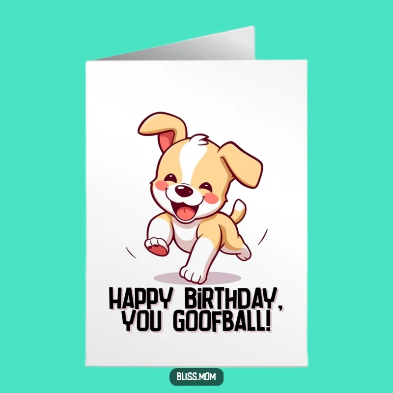 Free Printable Funny Puppy Birthday Card - Tail Chasing Joy Downloadable Gift