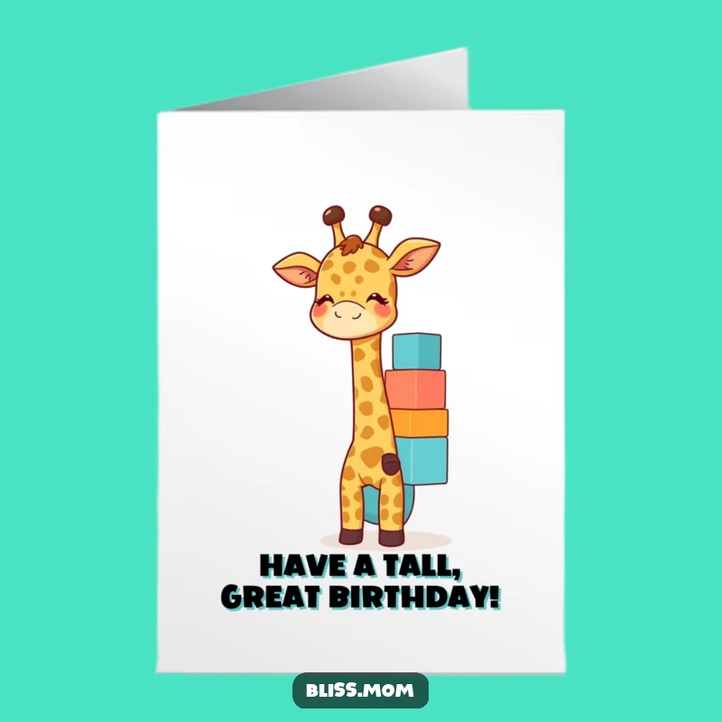 Free Printable Giraffe Mom Birthday Card - Funny Downloadable Gift for Playful Souls