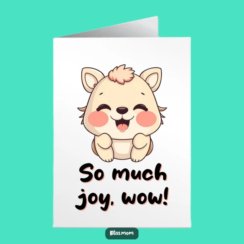 Free Printable Happy Cheeks Animal Birthday Card: Funny Downloadable Gift