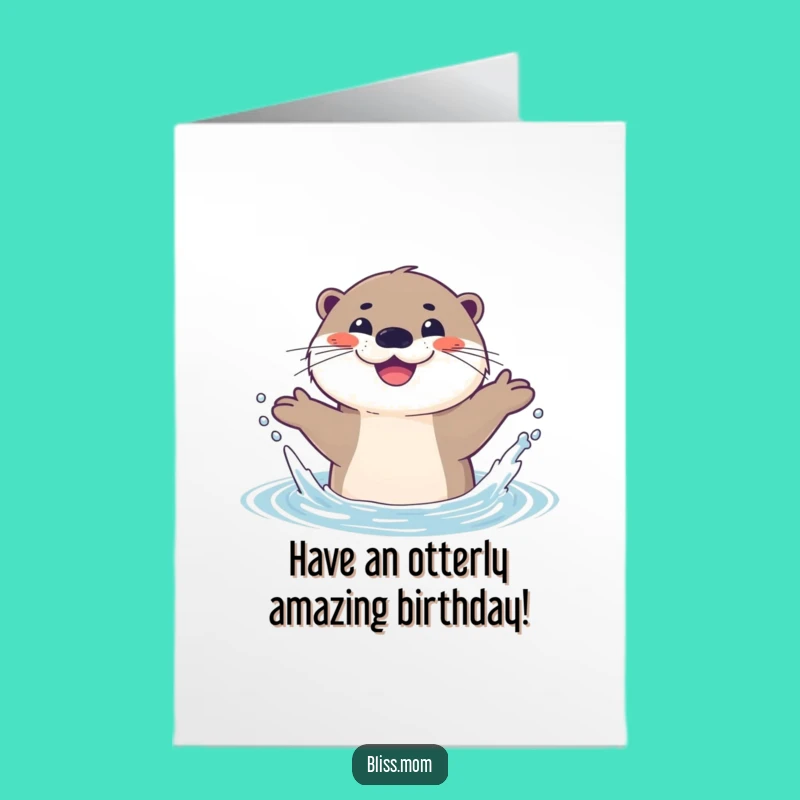 Free Printable Otter Birthday Card: Splashy Smiles Downloadable Fun!