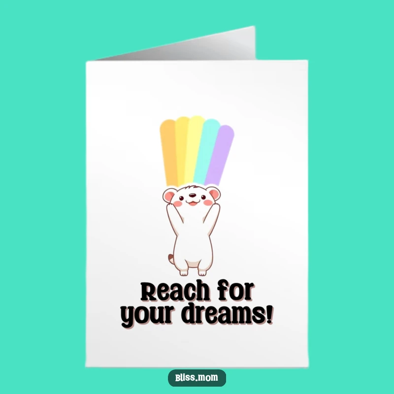 Free Printable Rainbow Reach Animal Birthday Card: Funny Downloadable Gift