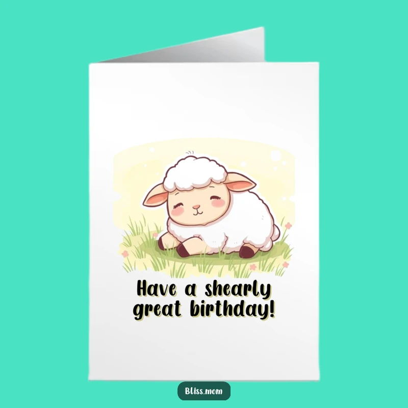 Free Printable Sheep Birthday Card: Funny Dozing Sheep Downloadable Gift for Peaceful Celebrations
