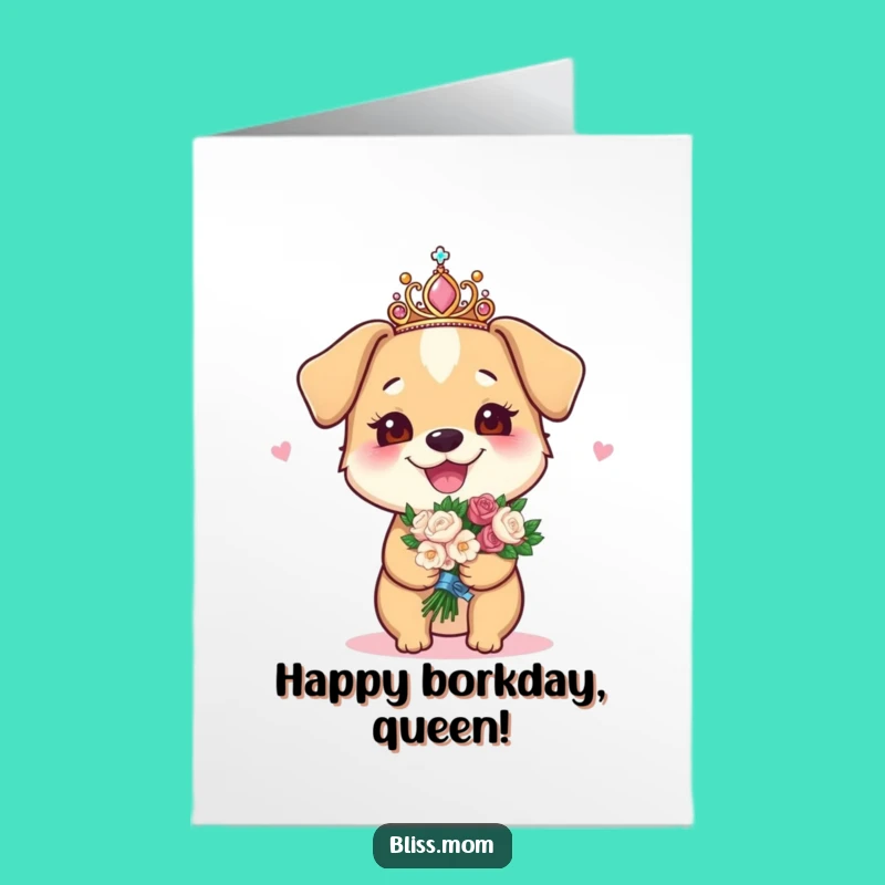 Free Printable Birthday Card: Funny Dog Mom Tiara, Perfect DIY Downloadable Gift