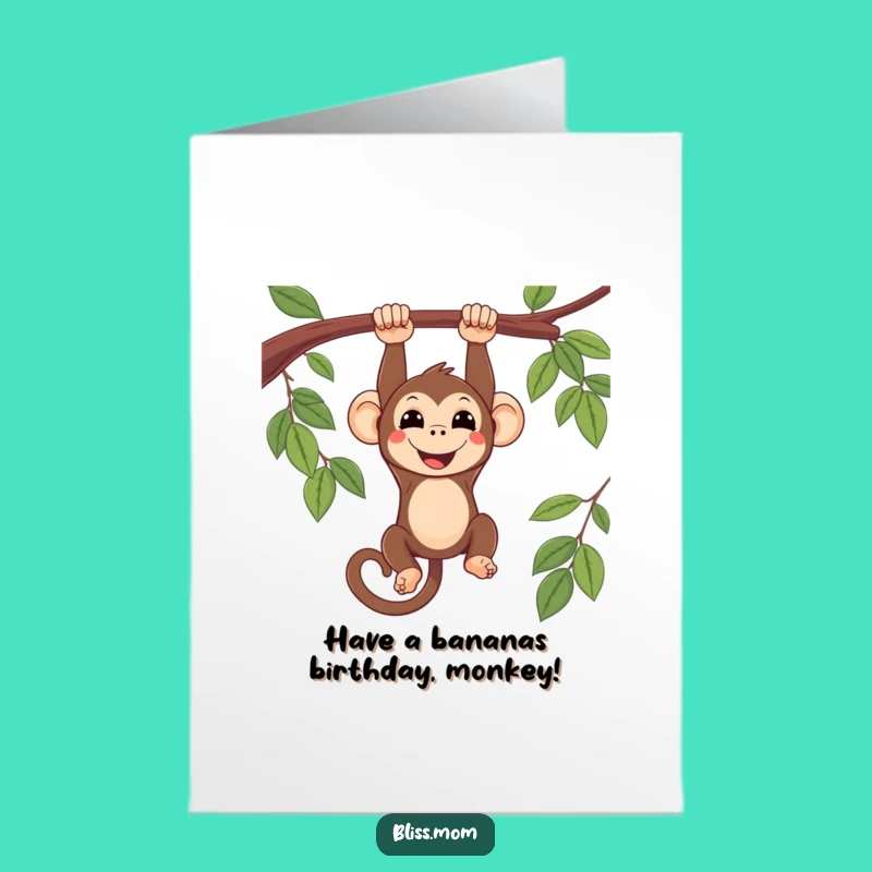 Free Printable Monkey Birthday Card - Funny Downloadable Greeting for a Cheeky Celebration