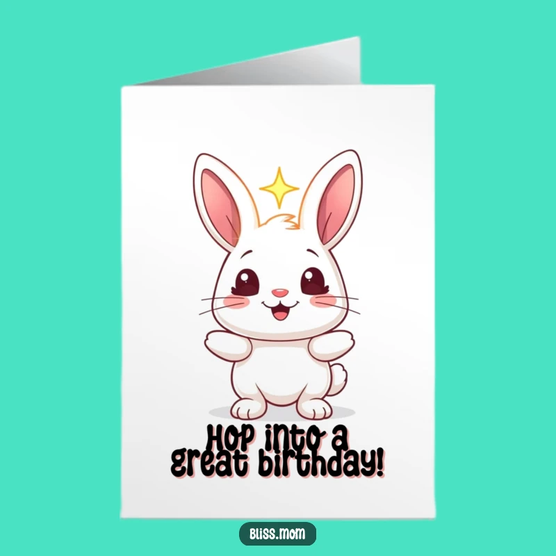 Free Printable Rabbit Light Birthday Card: Sparkly DIY Digital Gift for a Bright Celebration