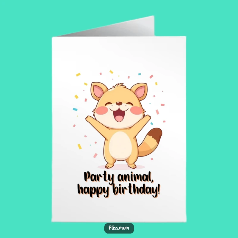Free Printable Birthday Card: Confetti Animal LOL-Gift!