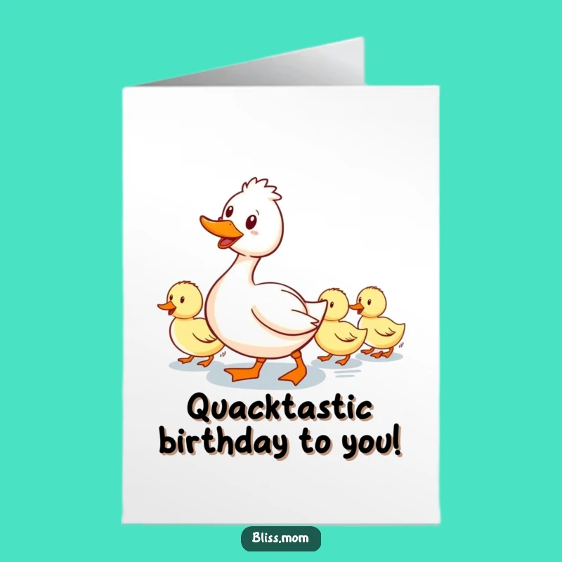 Free Printable Duck Mom Birthday Card: Waddle Fun, Duckling Line Downloadable Gift