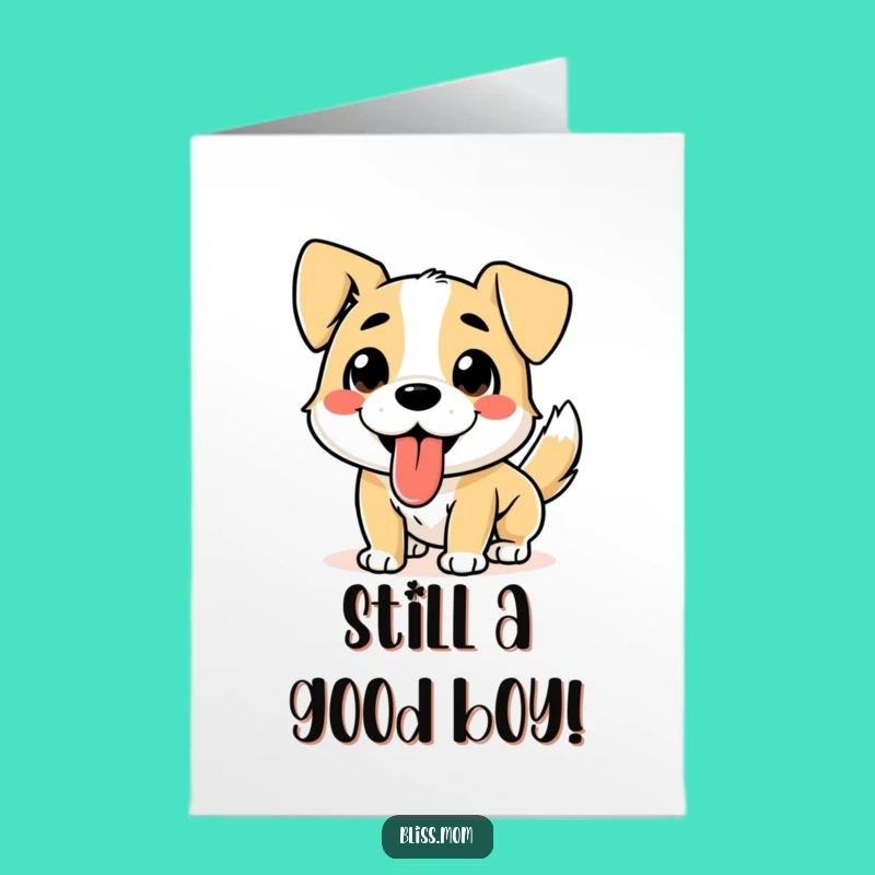 Free Printable Dog Birthday Card: Funny Wagging Tail Dog Downloadable Gift!