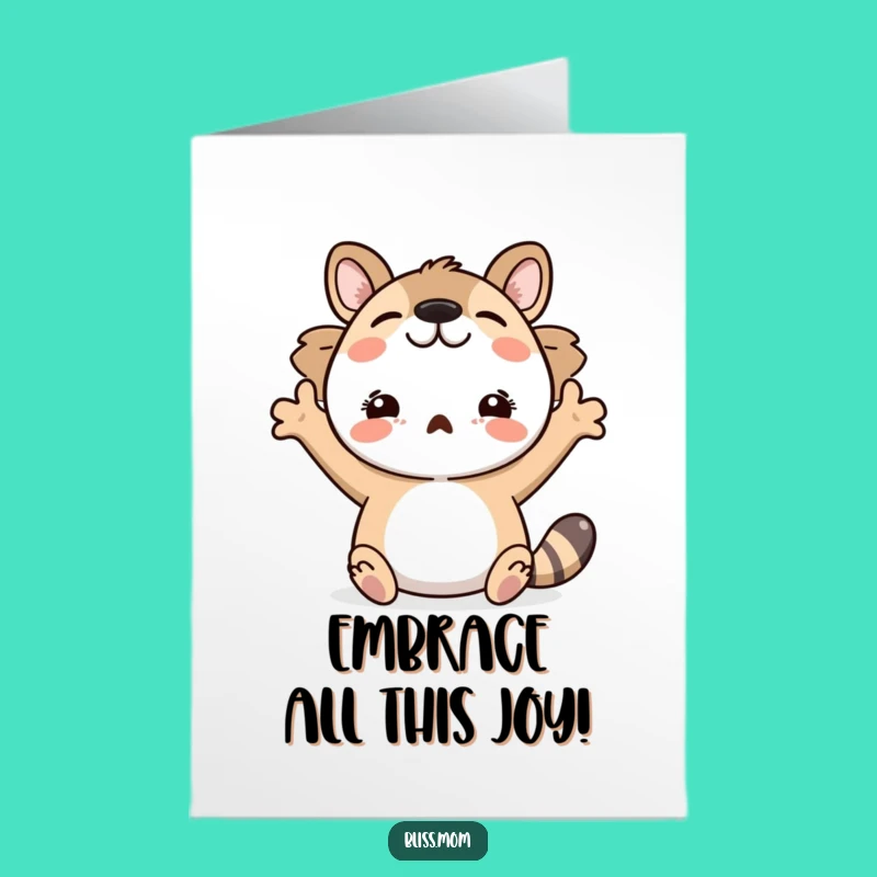 Free Printable Congrats Card: Delighted Animal, Huggable Downloadable Gift for Big Wins