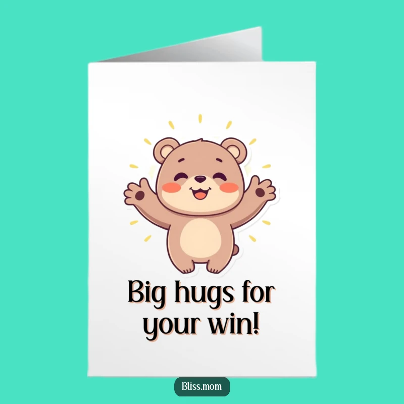 Free Printable Bear Aura Congrats Card: Uplifting DIY Digital Gift for Celebrating Success