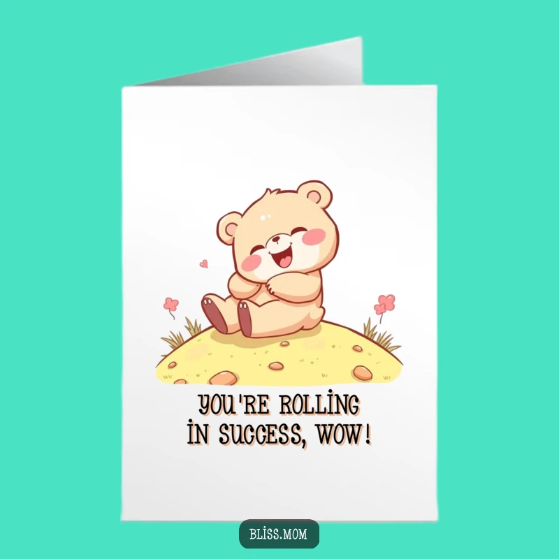 Free Printable Bear Congrats Card - Funny Downloadable Celebration with a Tumbling Twist