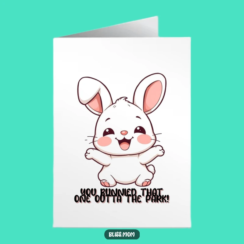 Free Printable Bunny Congratulations Card: Funny Bouncing Bunny downloadable gift!
