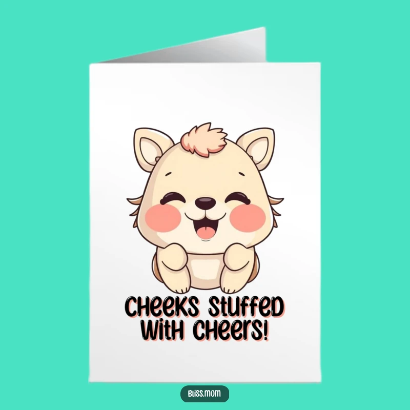 Free Printable Cheerful Cheeks Congrats Card: Funny Downloadable Celebration Gift