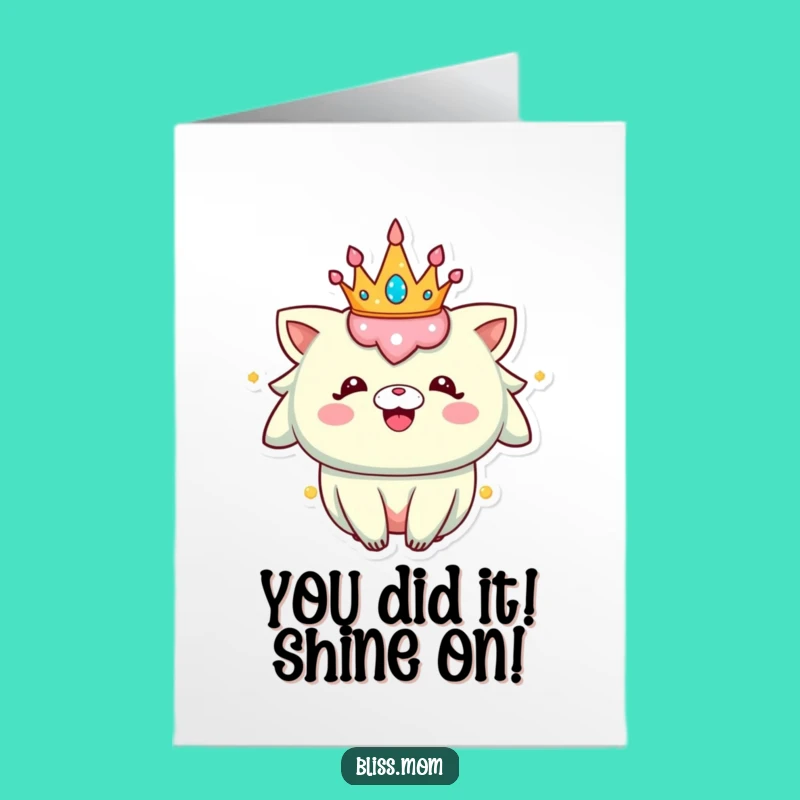 Free Printable Congrats Card: Crown Creature's Radiant Smile!