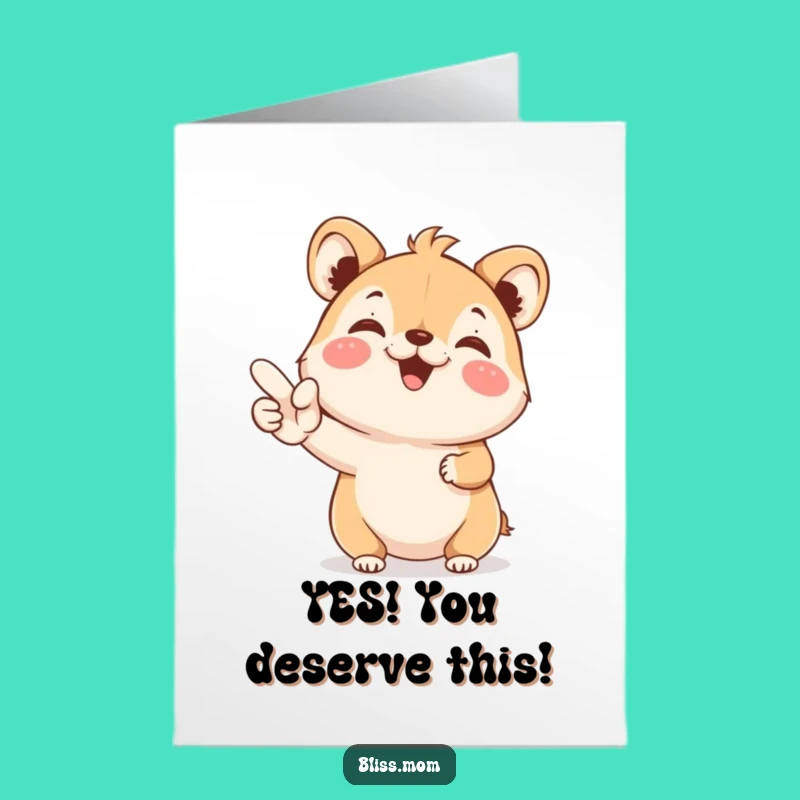 Free Printable Congrats Card: Joyful YES Animal - Funny Downloadable Gift