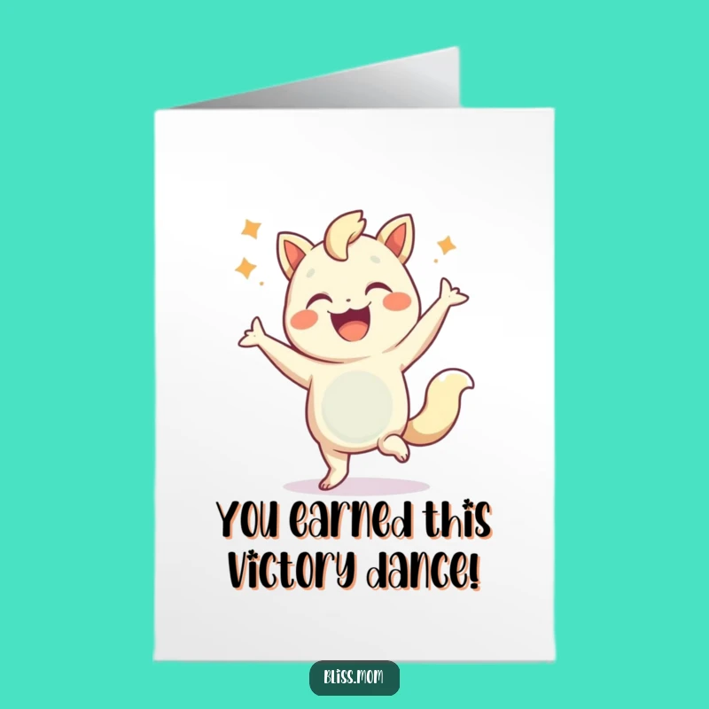 Free Printable Congratulations Card: Funny Dancing Creature, Joyful Downloadable Gift for Any Occasion