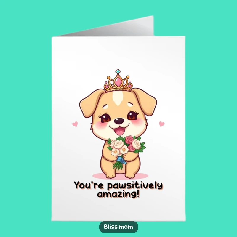Free Printable Congratulations Card: Funny Dog Mom Tiara, Perfect DIY Downloadable Gift