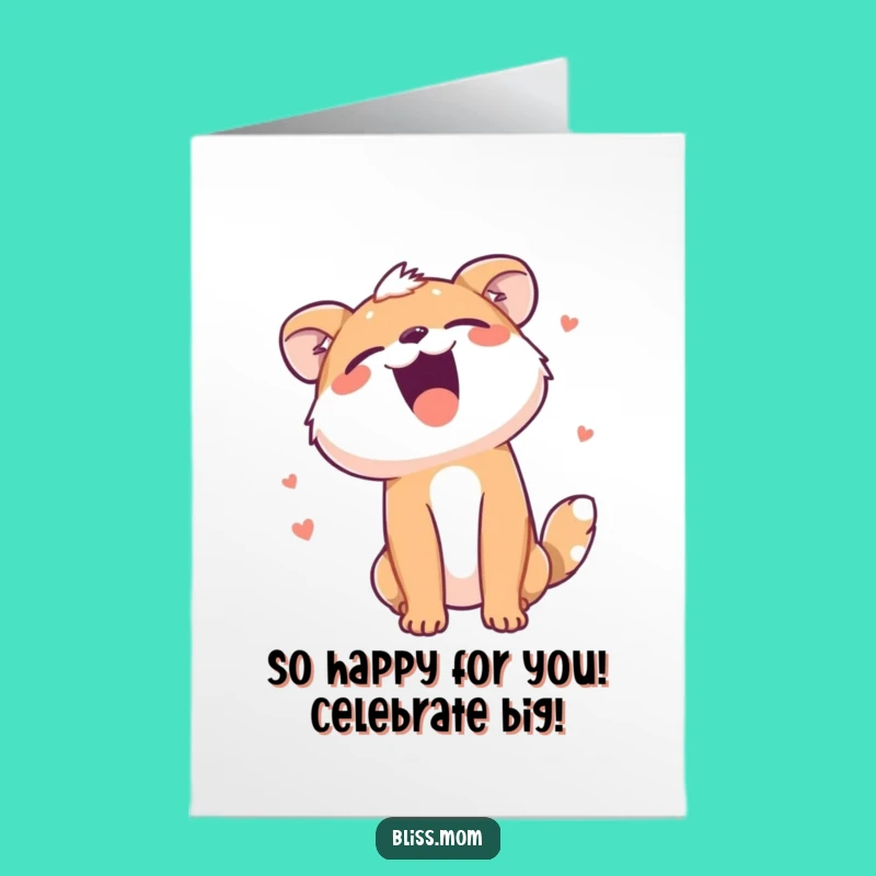 Free Printable Congratulations Card: Guffawing Animal Design, Funny Downloadable for Any Achievement