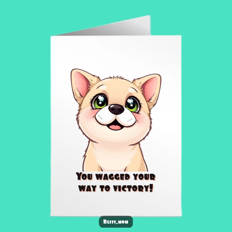 Free Printable Dog Card: Happy Eyes for Congratulations Downloadable!