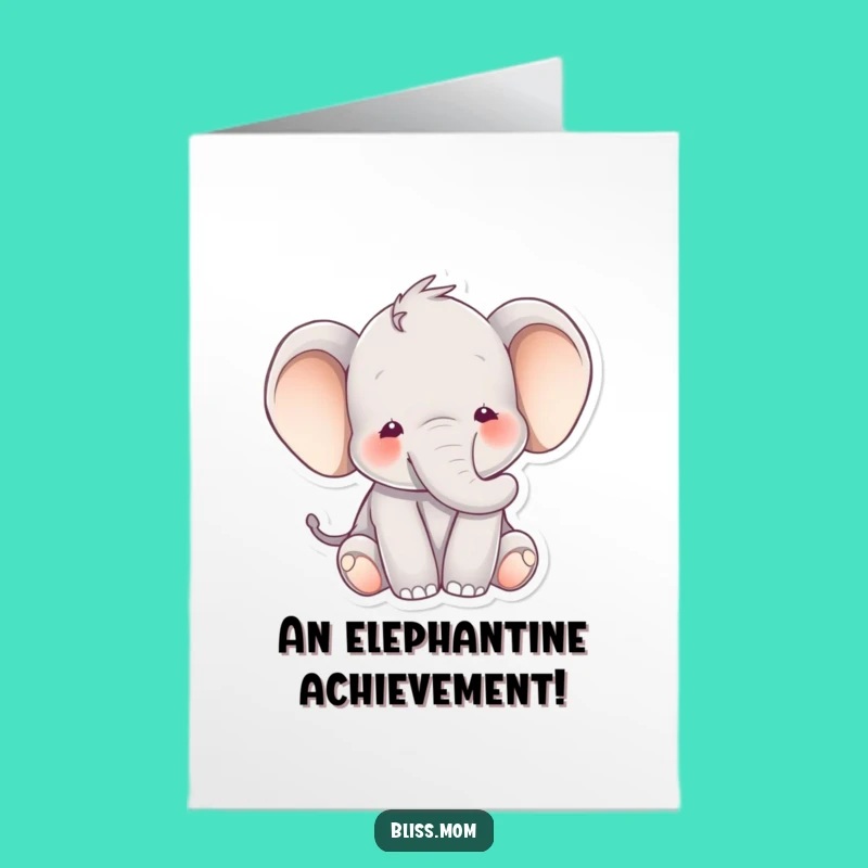 Free Printable Elephant Peace Congrats Card: Serene DIY Digital Gift for Achievements