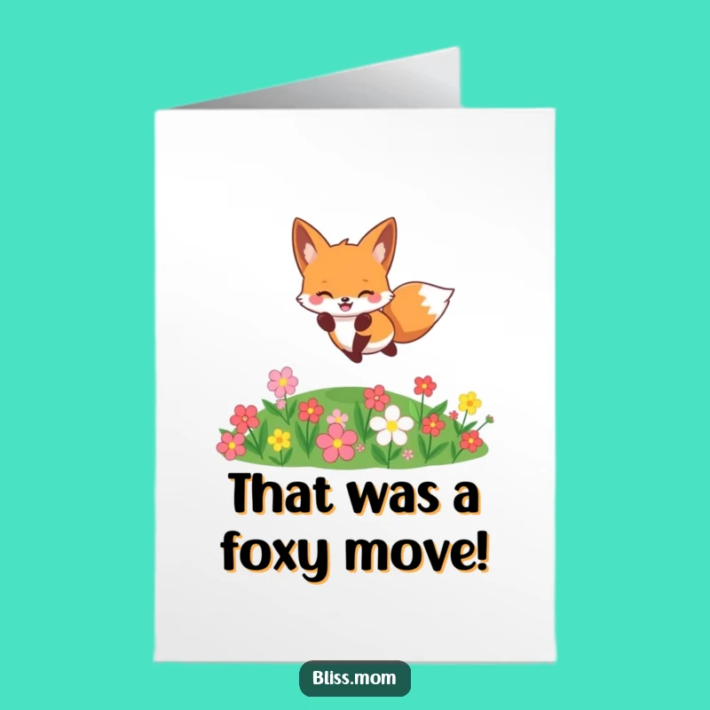 Free Printable Fox Congratulations Card: Funny Jumping Fox downloadable gift!