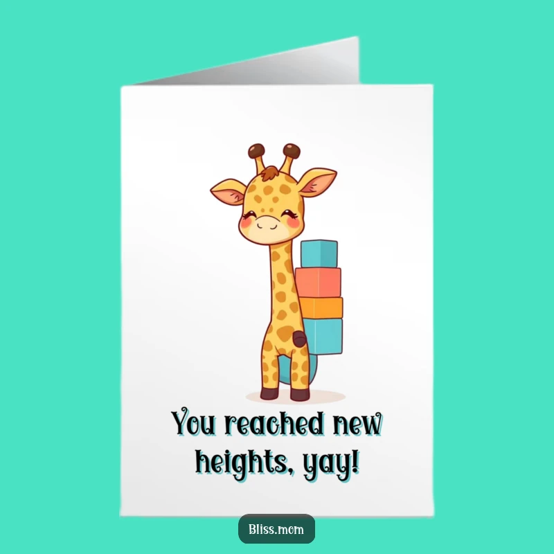 Free Printable Giraffe Mom Congrats Card - Humorous Downloadable Gift for New Adventures