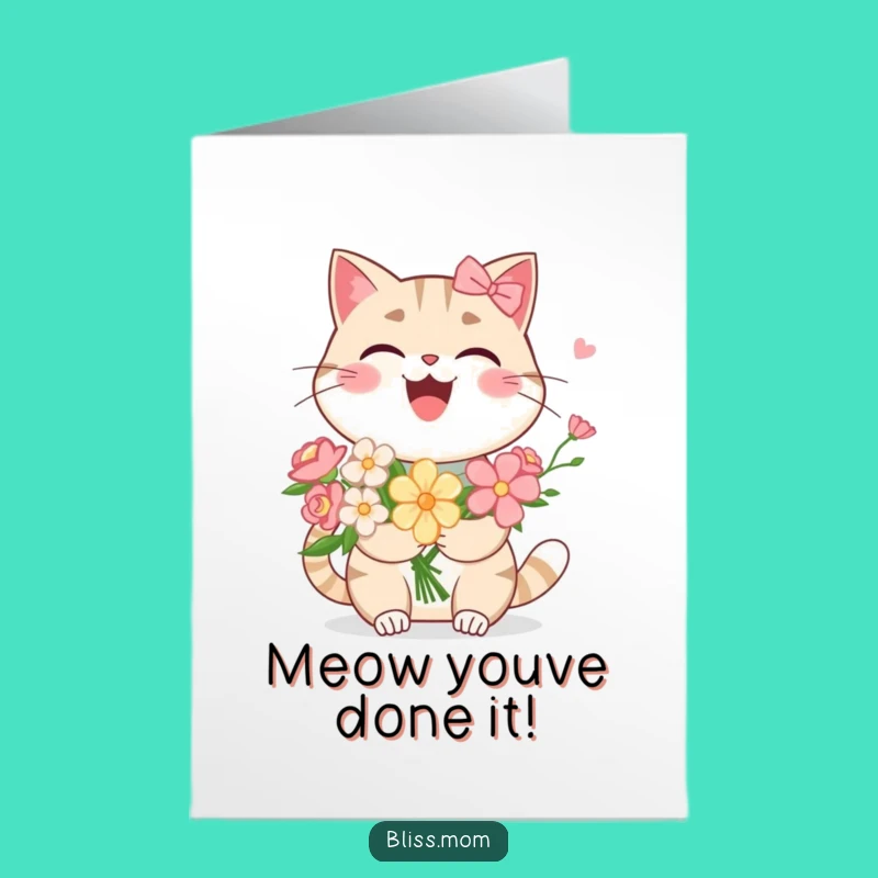 Free Printable Kawaii Cat Mom Congrats Card - Funny Downloadable Gift