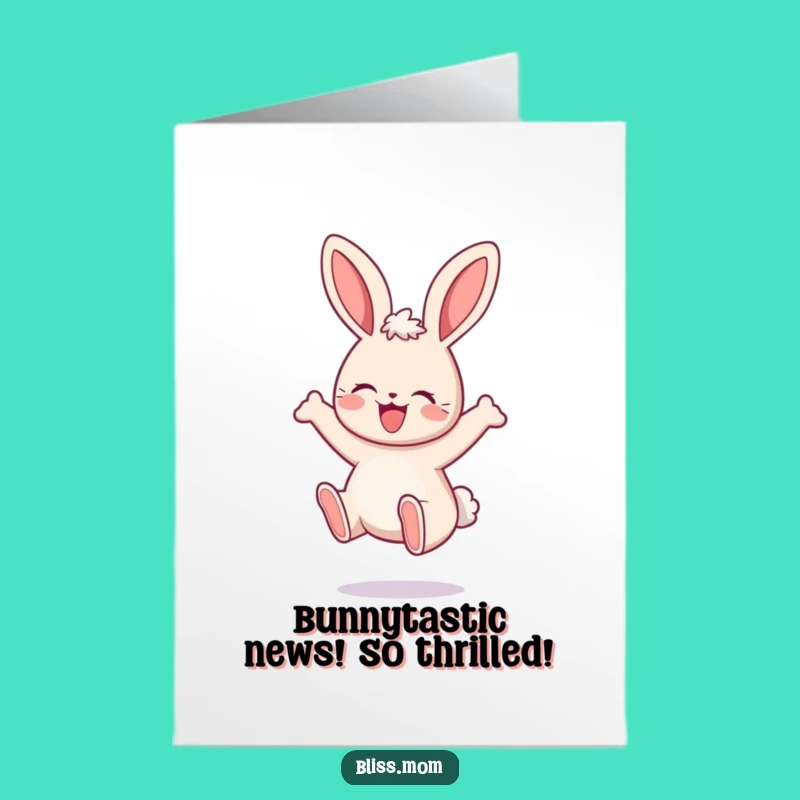 Free Printable Kawaii Mama Bunny Congrats Card - Delightful Bounce Downloadable Gift