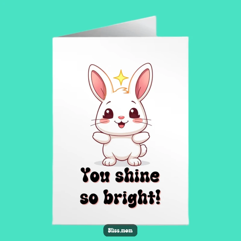 Free Printable Rabbit Light Congrats Card: Dazzling DIY Digital Gift for Achievements