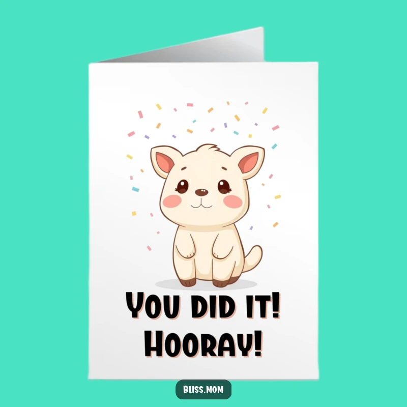 Free Printable Confetti Animal Congrats Card: Funny Downloadable Celebration Gift