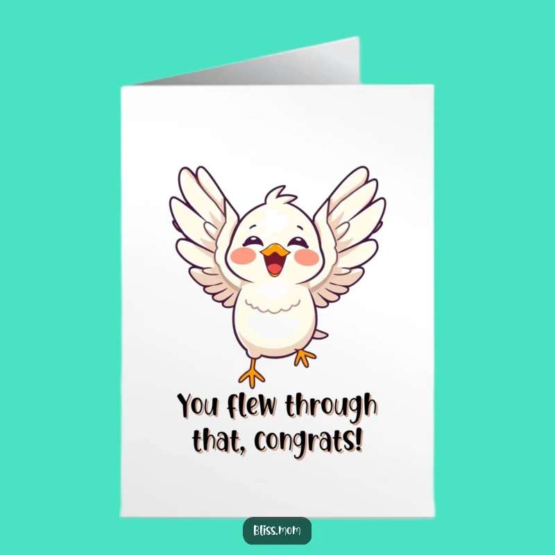 Free Printable Bird Congratulations Card: Funny Flying Bird downloadable gift!