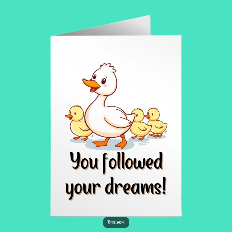 Free Printable Duck Mom Congrats Card: Waddle Fun, Duckling Line Downloadable