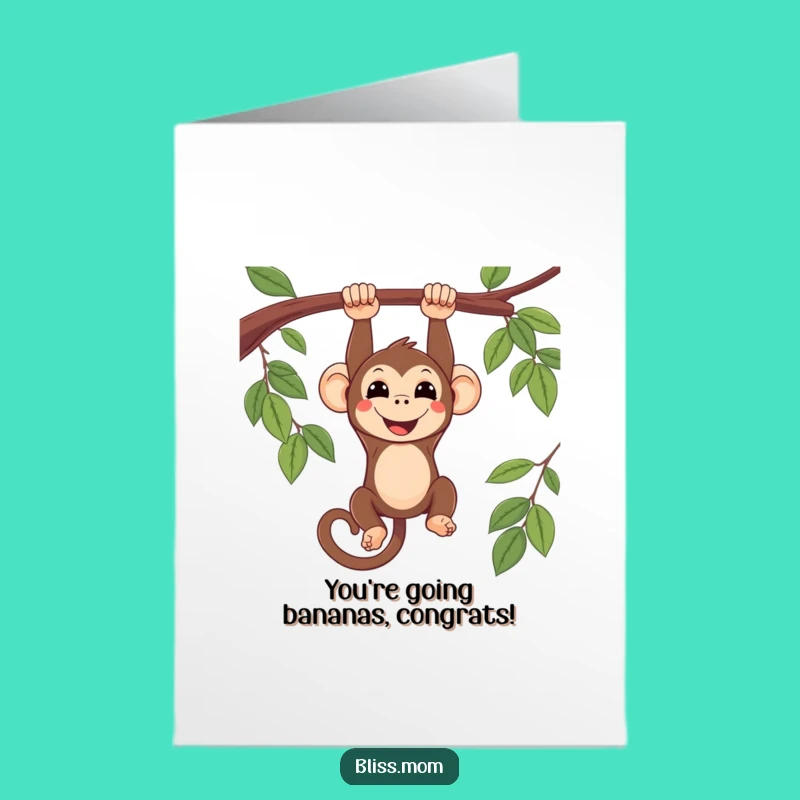 Free Printable Monkey Congrats Card - Funny Downloadable Celebration from the Trees