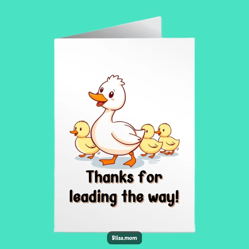 Free Printable Duck Mom Thank You Card: Waddle Fun, Duckling Line Downloadable