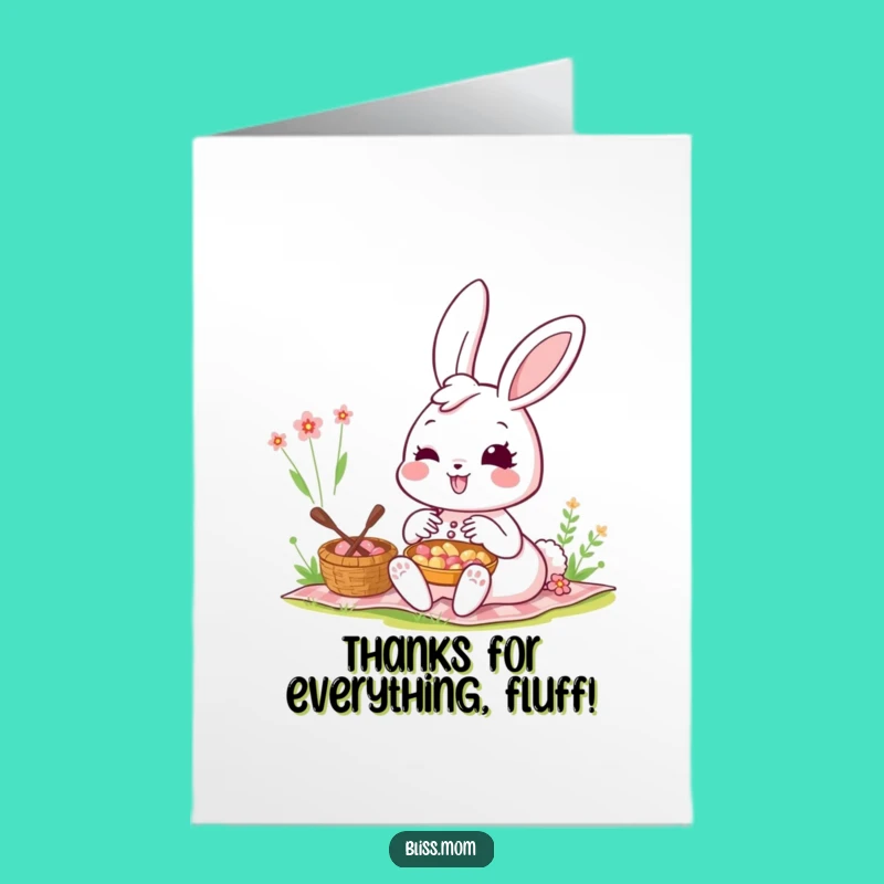 Free Printable Kawaii Bunny Mom Thank You Card - Funny Downloadable Gift