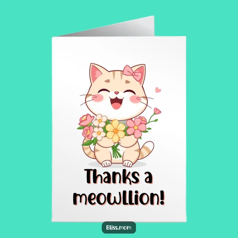 Free Printable Kawaii Cat Mom Thank You Card - Funny Downloadable Gift