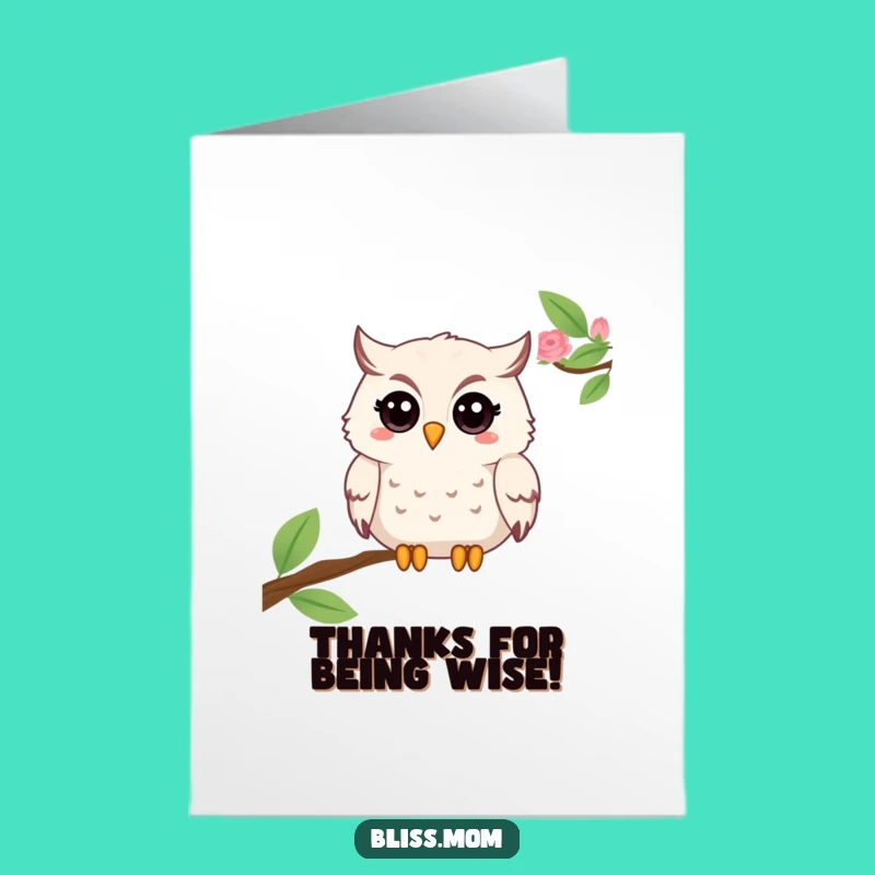 Free Printable Owl Mom Thank You Card - Wise Twinkle Downloadable Gratitude