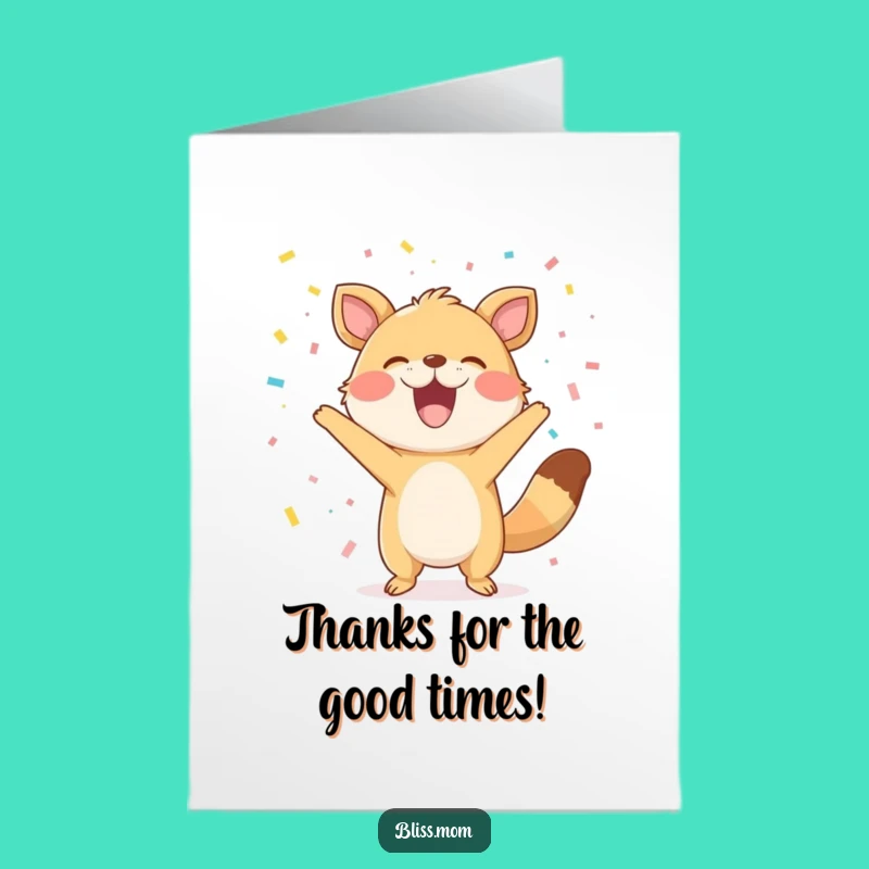 Free Printable Thank You Card: Confetti Animal's Big Grin!