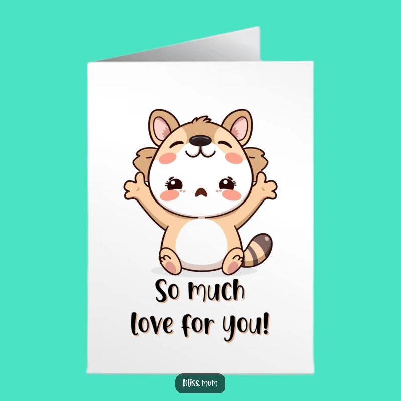 Free Printable Thank You Card: Delighted Animal, Grateful Downloadable Gift, Hug of Thanks