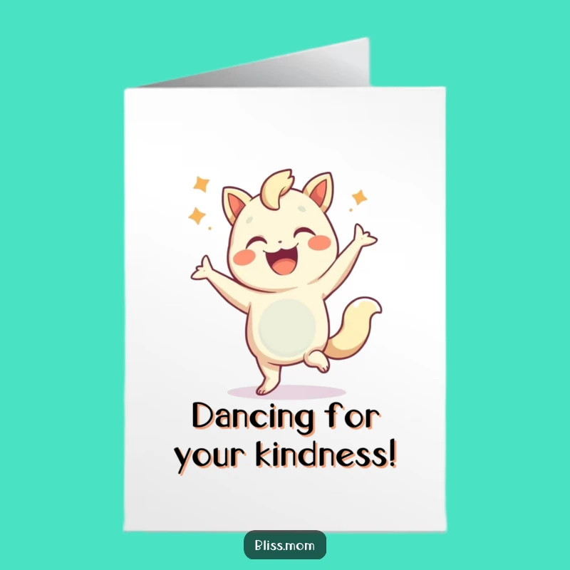 Free Printable Thank You Card: Funny Dancing Creature, Heartfelt Downloadable Gift for Expressing Gratitude