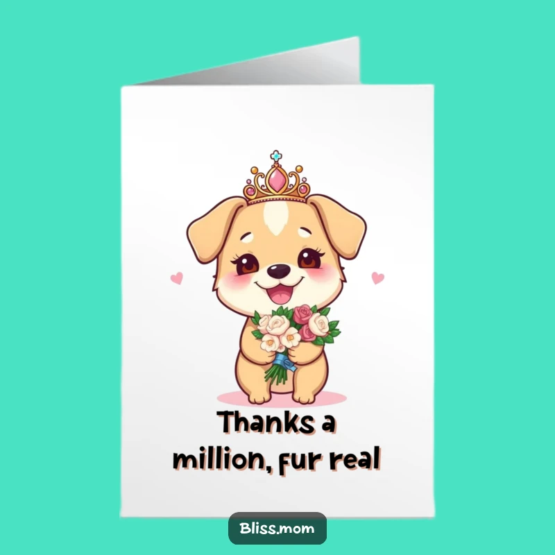 Free Printable Thank You Card: Funny Dog Mom Tiara, Perfect DIY Downloadable Gift