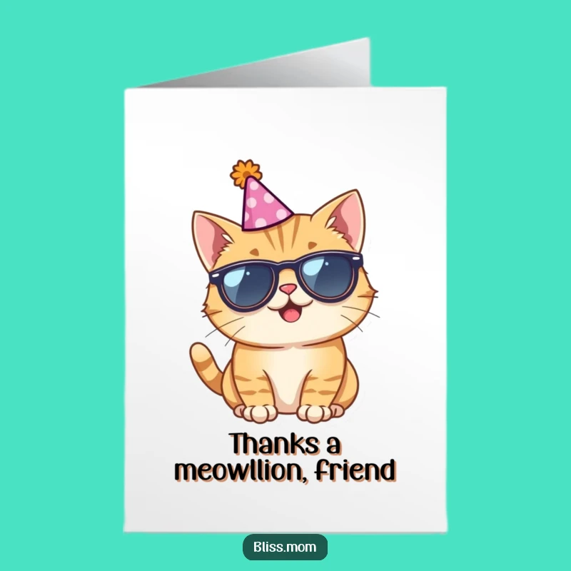 Free Printable Thank You Card: Giggling Cat - Funny Downloadable Appreciation Gift!