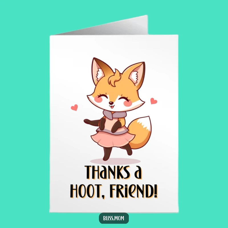 Free Printable Kawaii Fox Mom Thank You Card - Funny Downloadable Gift