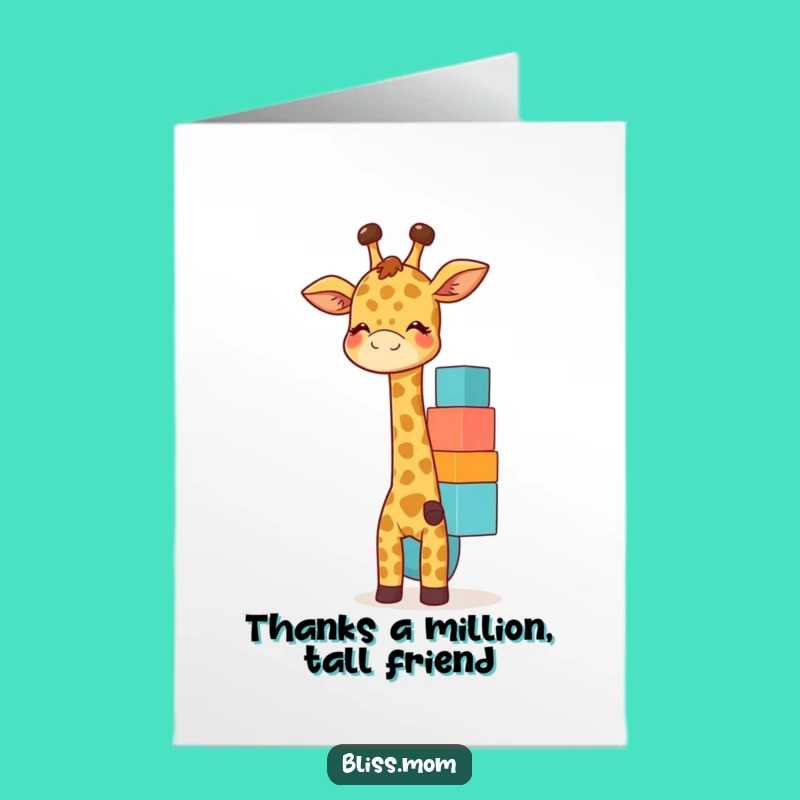 Free Printable Giraffe Mom Thank You Card - Funny Downloadable Gift of Appreciation