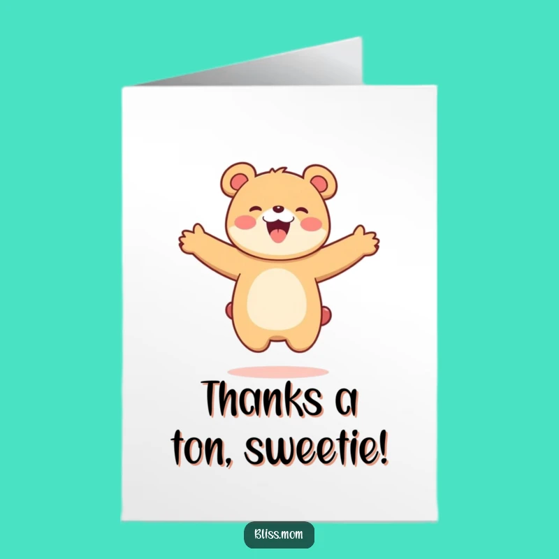 Free Printable Kawaii Bear Mom Thank You Card - Funny Downloadable Gift