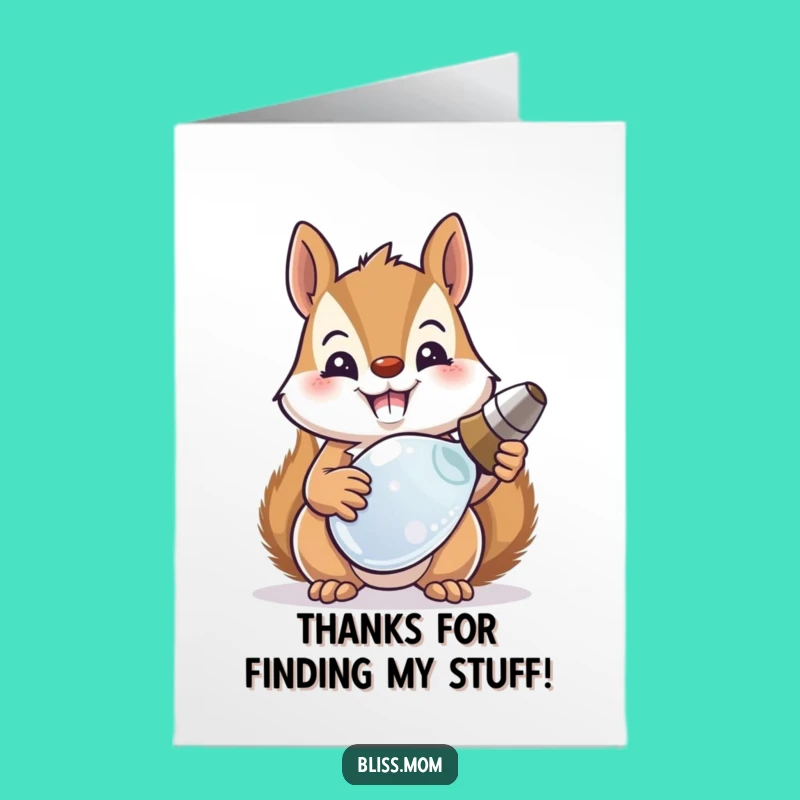 Free Printable Funny Squirrel Thank You Card - Downloadable DIY Gift