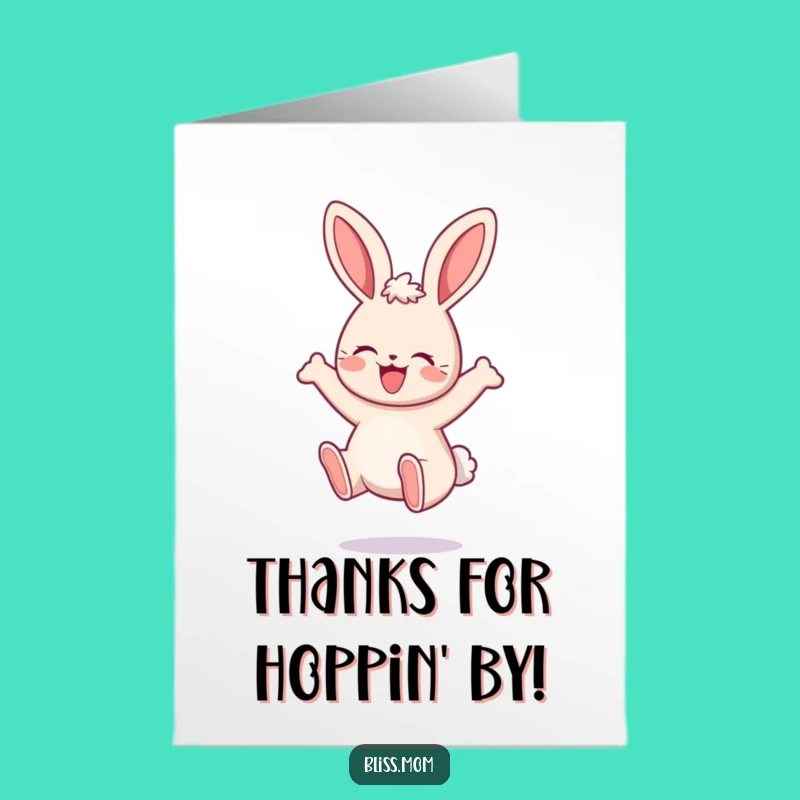 Free Printable Kawaii Mama Bunny Thank You Card - Sweet Bounce Downloadable Gift
