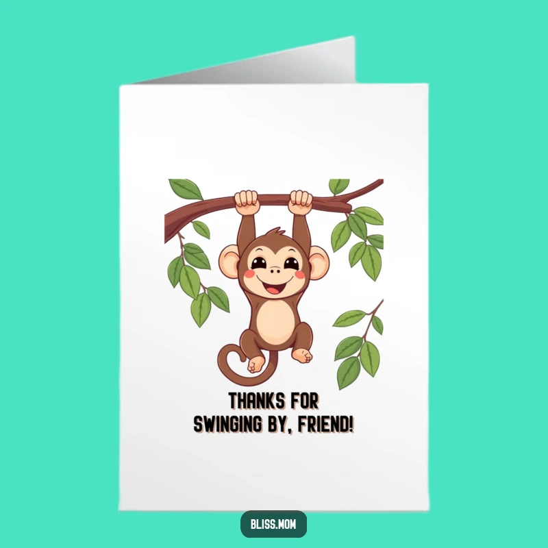 Free Printable Monkey Thank You Card - Funny Downloadable Appreciation from Above