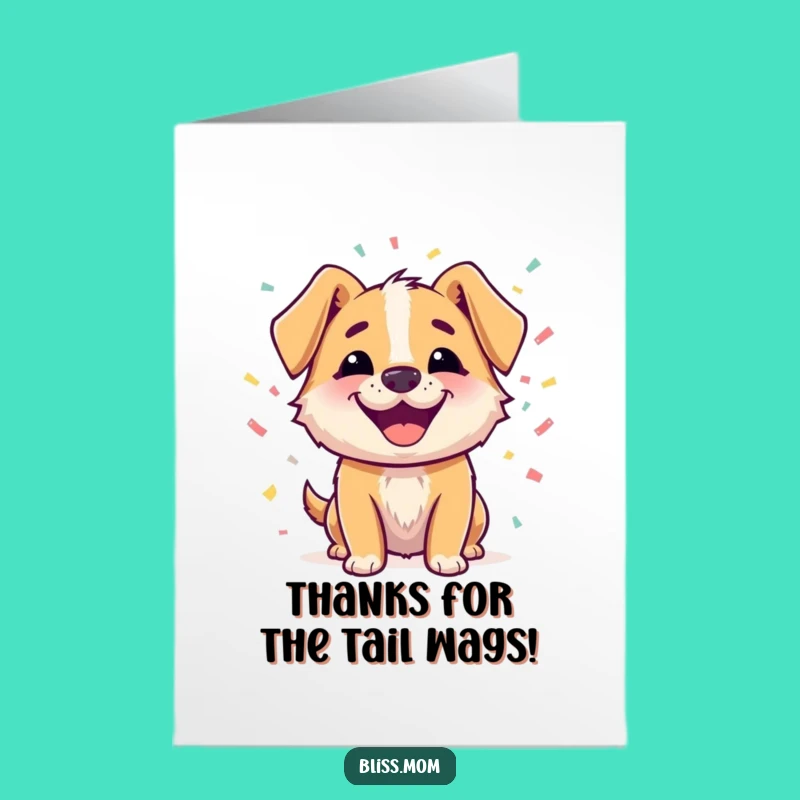 Free Printable Thank You Card: Happy Dog Confetti - Funny Downloadable Gift