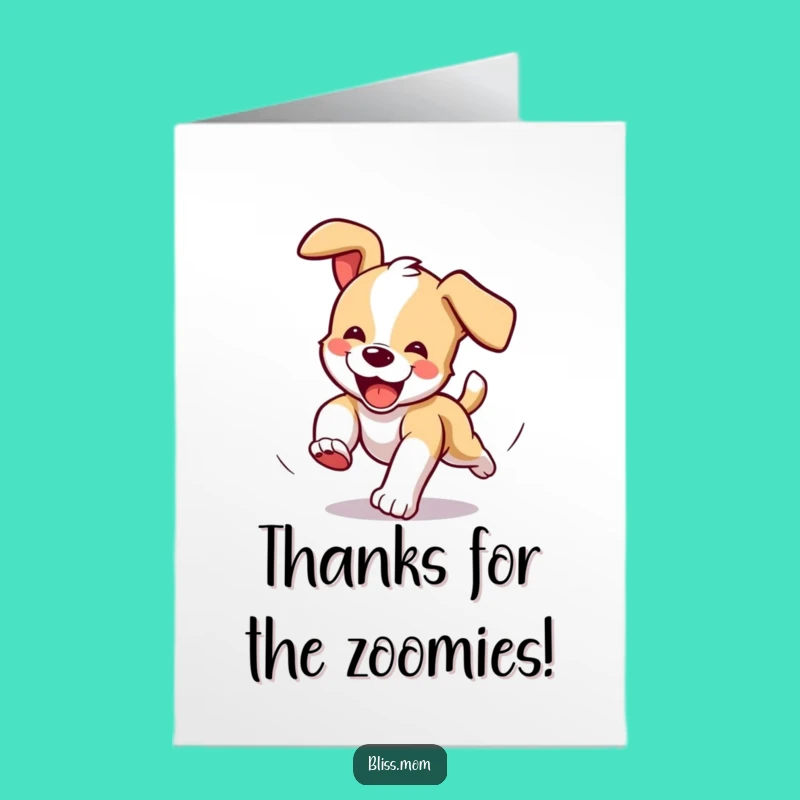 Free Printable Funny Puppy Thank You Card - Tail Chasing Joy Downloadable Gift
